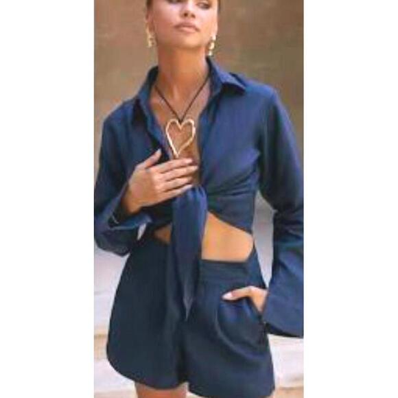 Pants - Nwt Sincerely Jules Women's Blue High Waisted Shorts
